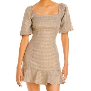 Aqua puff sleeve dress